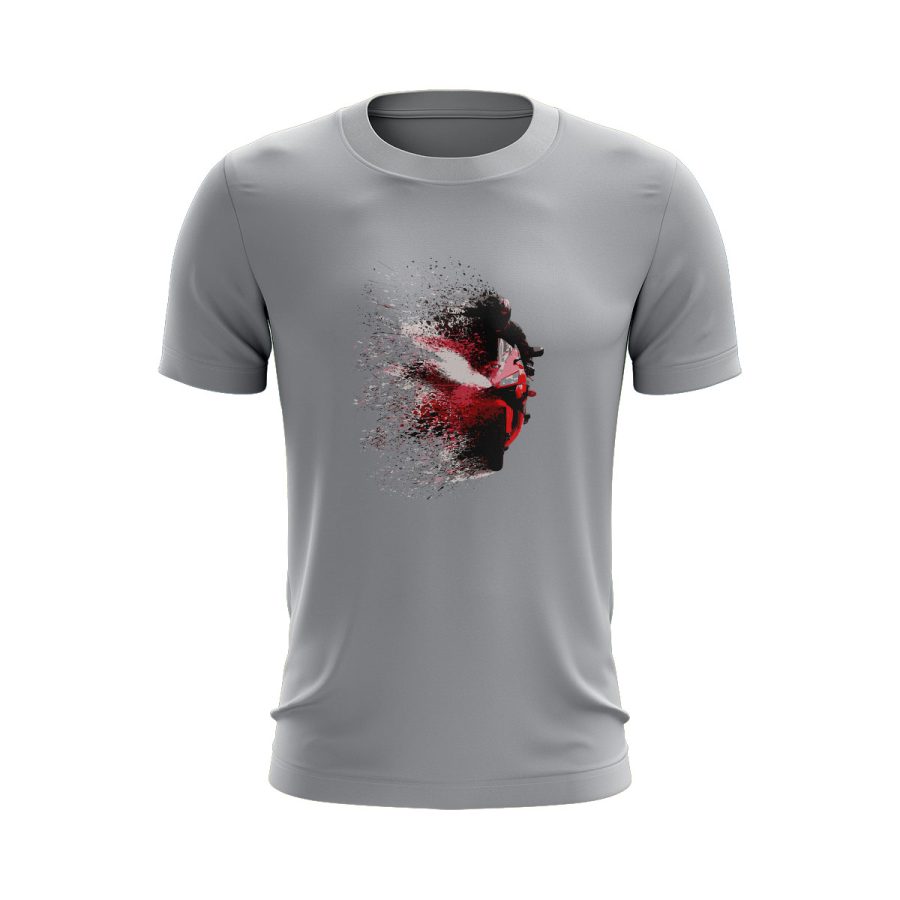 Bike splatter Graphic T Shirt GREY