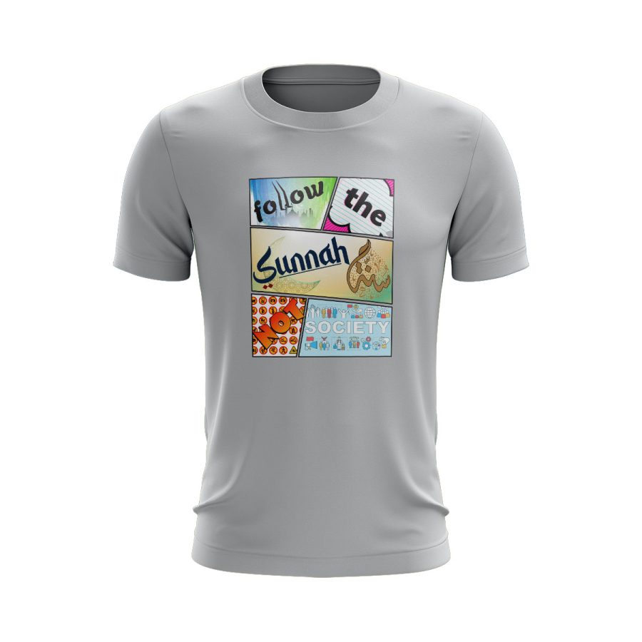 follow sunnah not society اسلامی graphic digital sticker Islamic t shirt