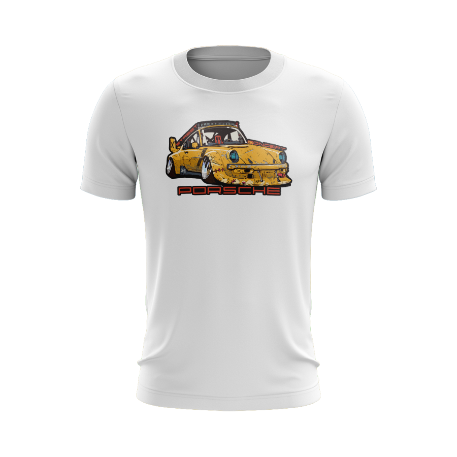 porsche concept white graphic t shirt
