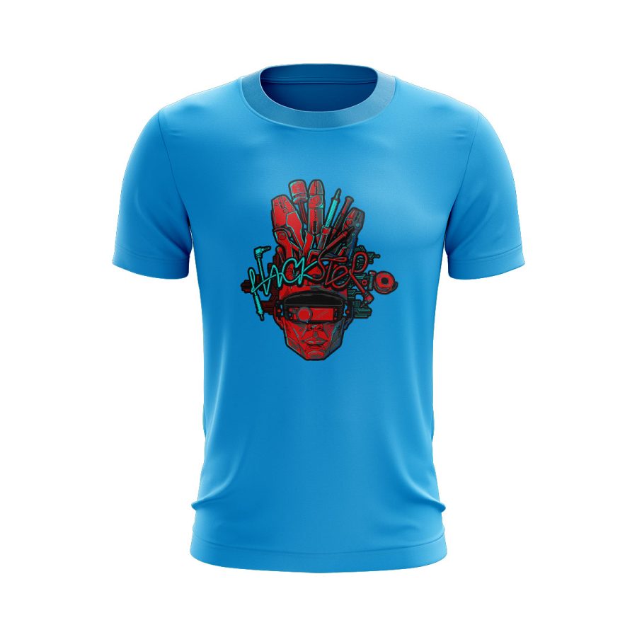 NFT Hackster Graphic T Shirt sky blue