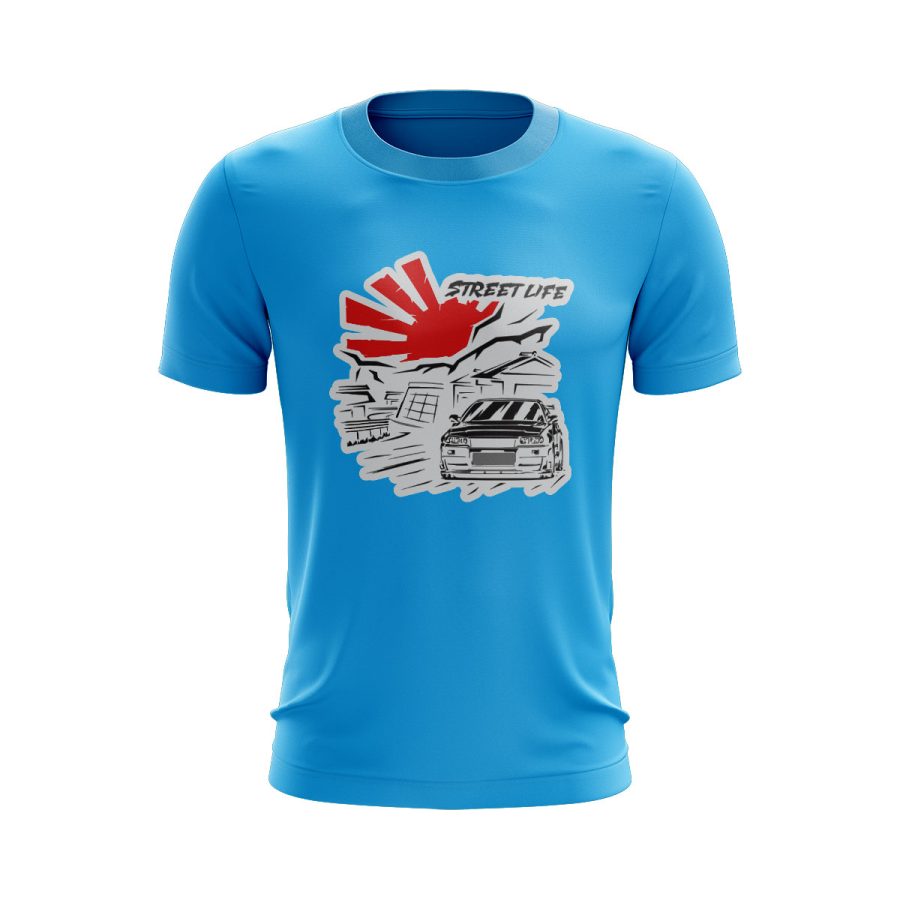 Graphic T Shirt sky blue Nissan Skyline GTR drift machine graphic tshirt sky blue