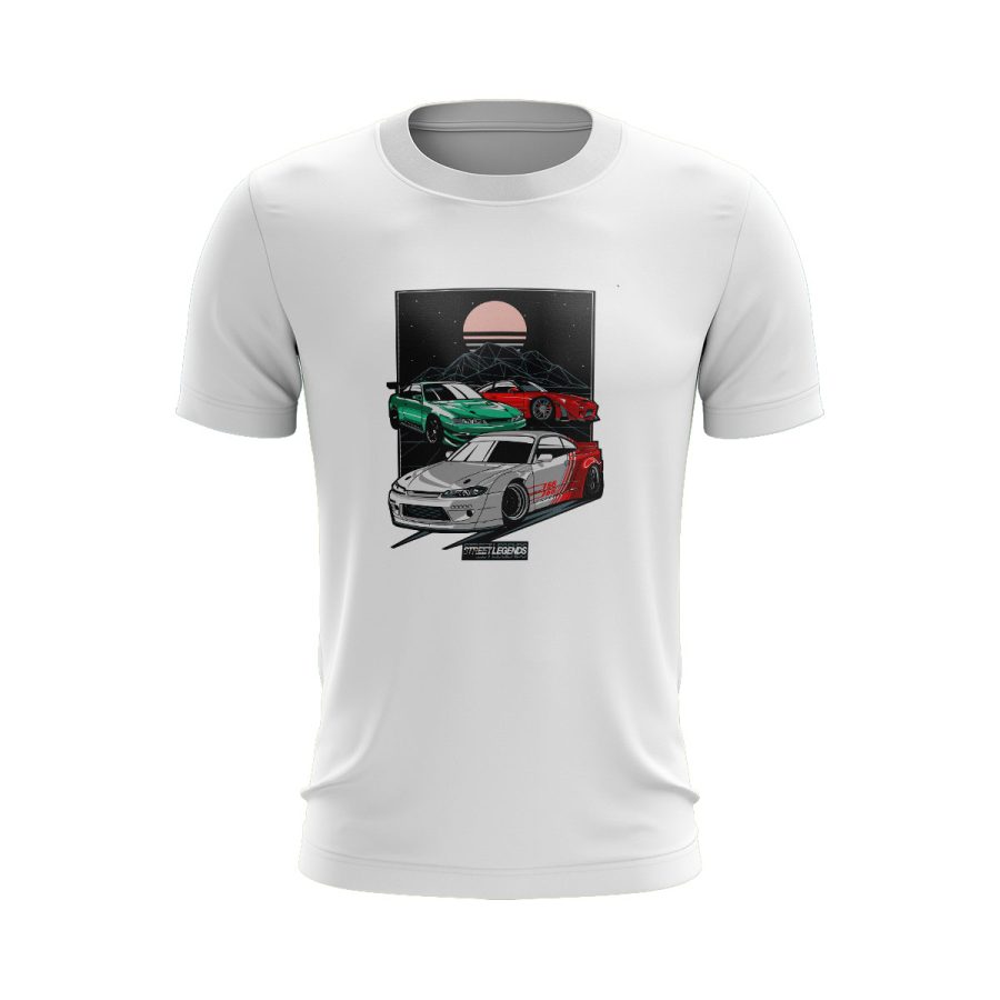 Graphic T Shirt WHITE Nissan s chassis drift machines graphic T Shirt WHITE