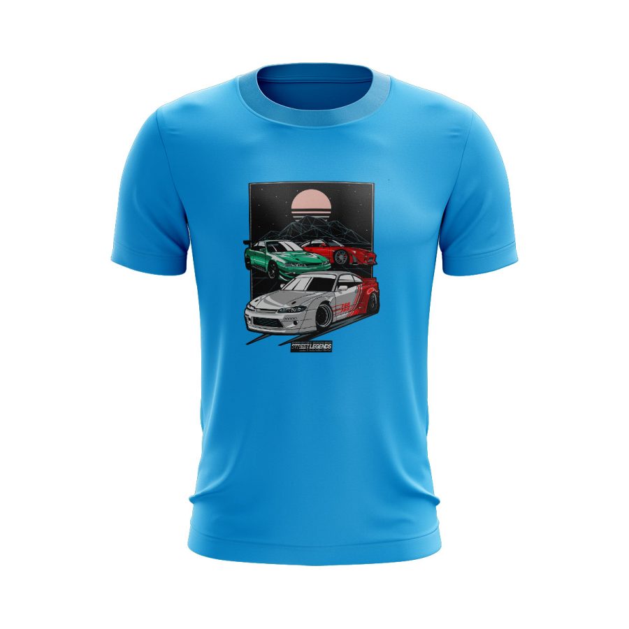 Graphic T Shirt sky blue Nissan s chassis drift machines graphic T Shirt sky blue