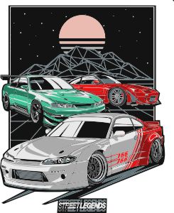 Nissan s chassis drift machines graphic t shirt