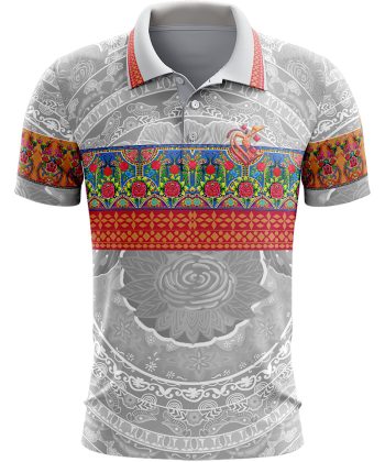 Pakistan truck art graphic all over print sublimated Golf polo shirt