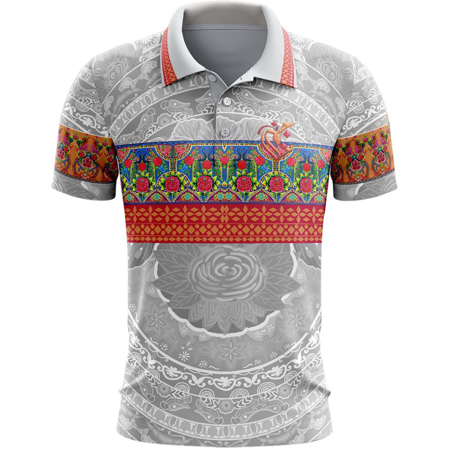 Pakistan truck art graphic all over print sublimated Golf polo shirt
