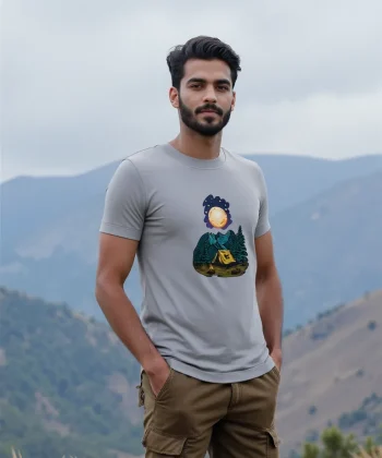 Outdoor camping Graphic T Shirt Black