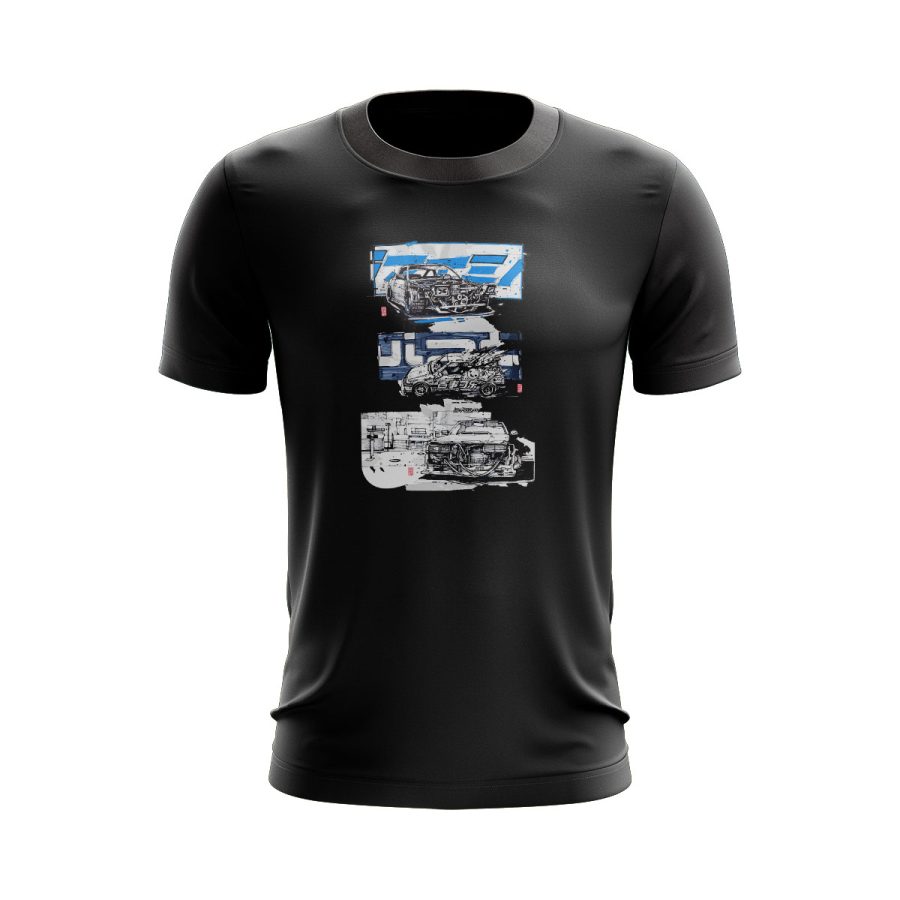 Graphic T Shirt Black kaido street racers modified drift cars digital graphic T Shirt Black