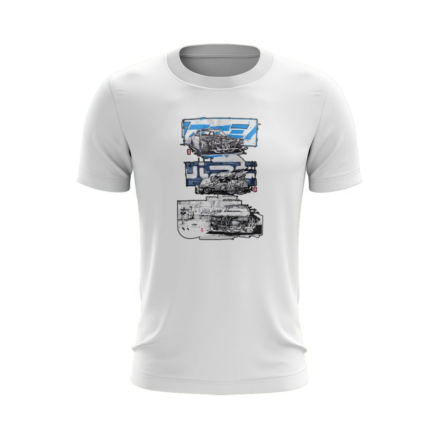 Graphic T Shirt WHITE kaido street racers modified drift cars digital graphic T Shirt WHITE