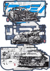 kaido street racers modified drift cars digital graphic t shirt