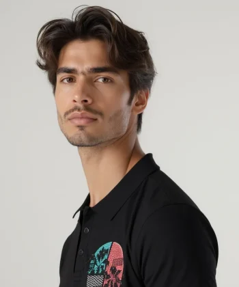 karachi seaview embroidery polo shirt White
