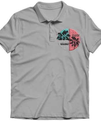 karachi seaview embroidery polo shirt Grey