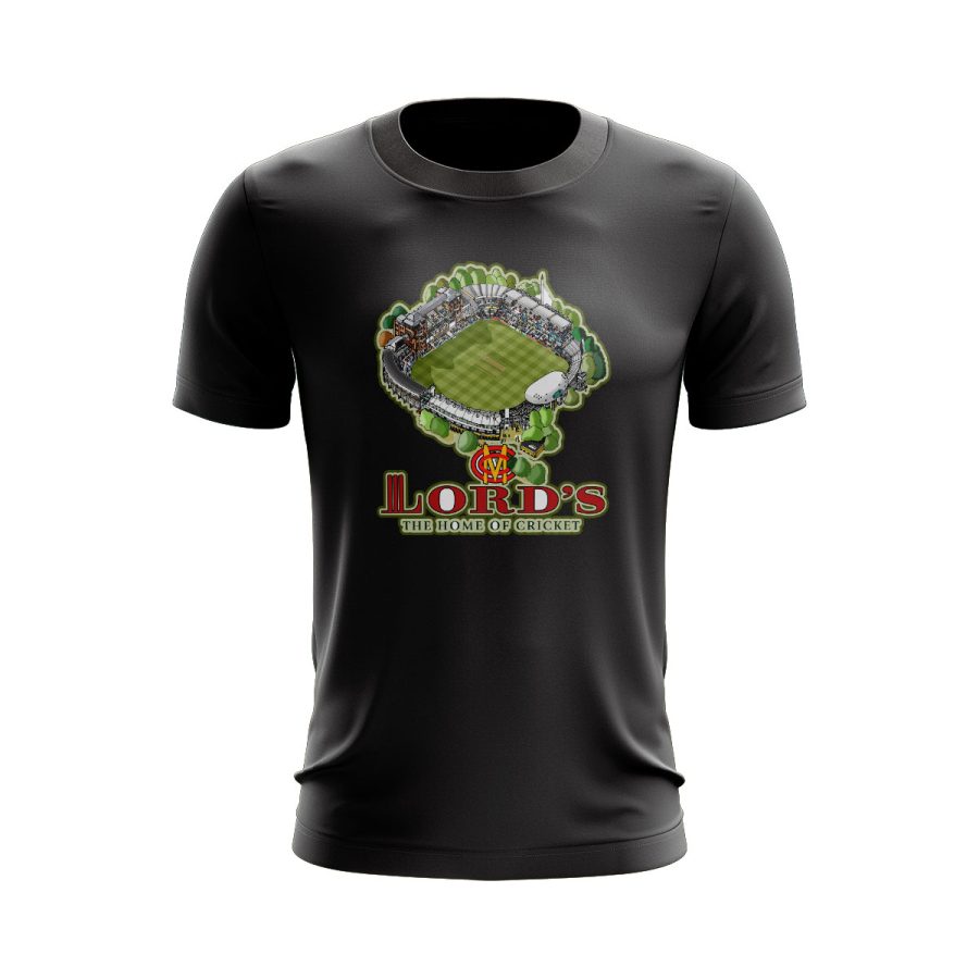 Graphic T Shirt Black lords mcc cricket stadium digital graphic T Shirt Black