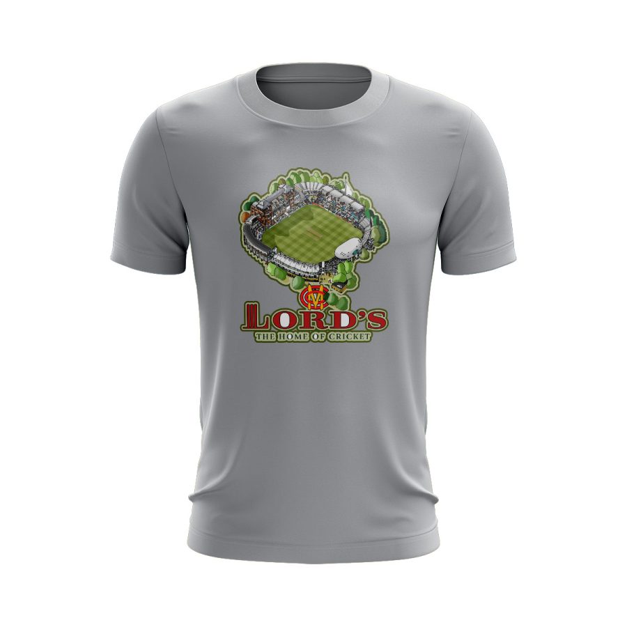 Graphic T Shirt GREY lords mcc cricket stadium digital graphic T Shirt GREY