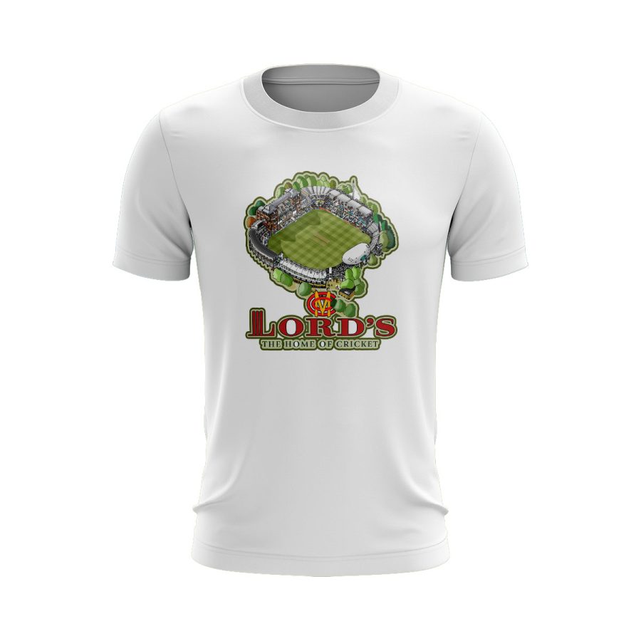 Graphic T Shirt WHITE lords mcc cricket stadium digital graphic T Shirt WHITE