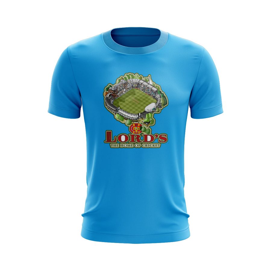 Graphic T Shirt sky blue lords mcc cricket stadium digital graphic T Shirt sky blue