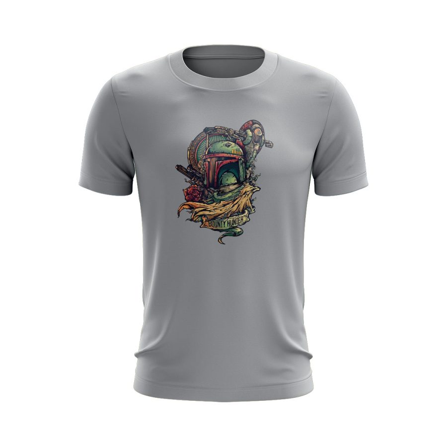 Graphic T Shirt GREY mandalorian bounty hunter Graphic T Shirt GREY