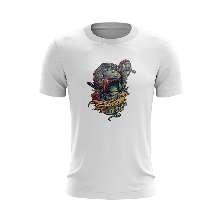 Graphic T Shirt WHITE mandalorian bounty hunter Graphic T Shirt WHITE