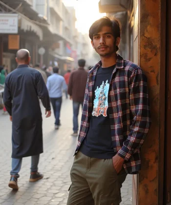 pakistan multan clock tower graphic tshirt WHITE