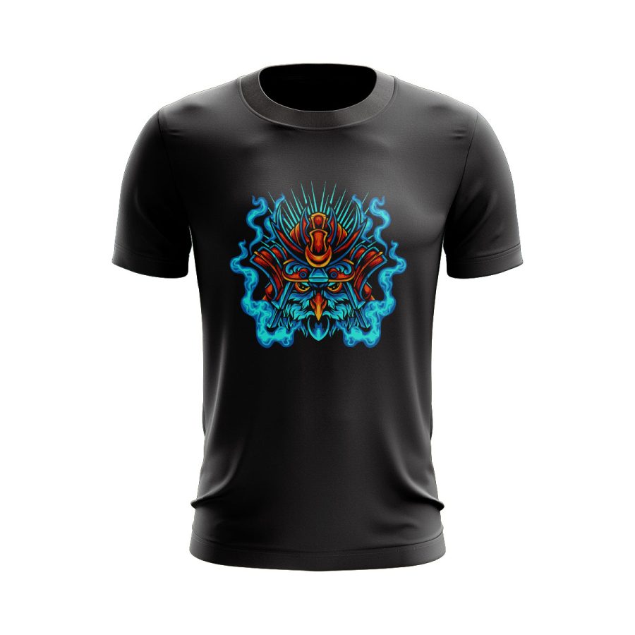 Graphic T Shirt Black owl samurai Graphic T Shirt Black
