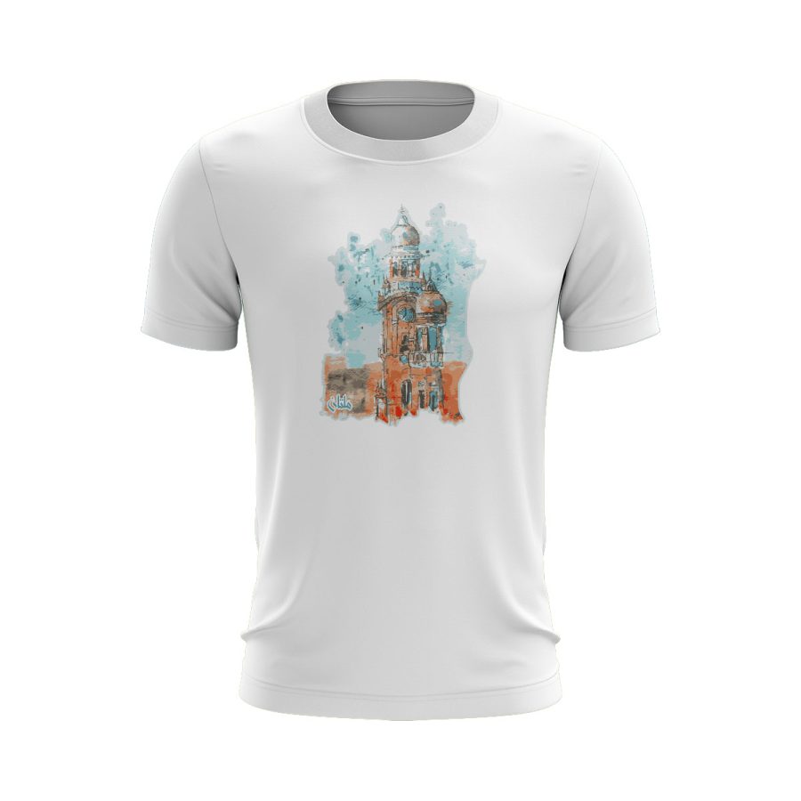 pakistan multan clock tower graphic tshirt WHITE