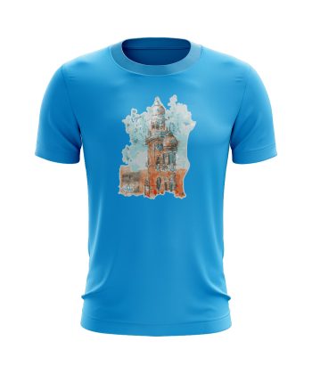 pakistan multan clock tower graphic tshirt sky blue