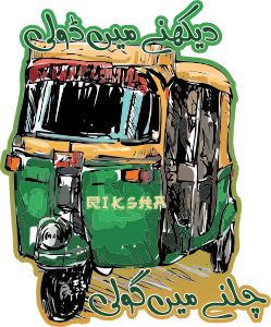 pakistan riksha chalne me doli graphic t shirt