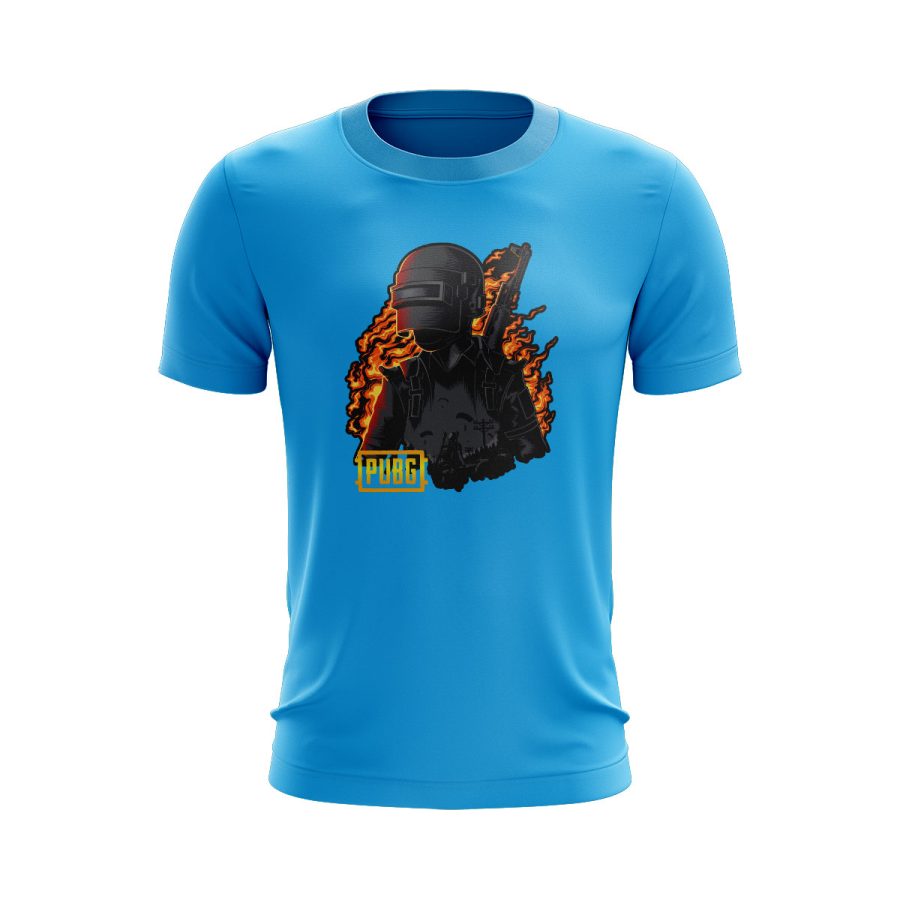 pubg chicken dinner gaming graphic T Shirt sky blue