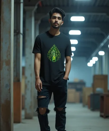 rainforst art Graphic T Shirt Black