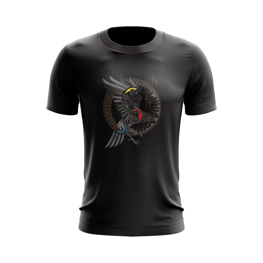 raven crow Graphic T Shirt Black