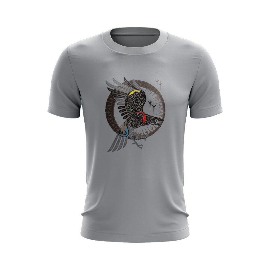 raven crow Graphic T Shirt GREY