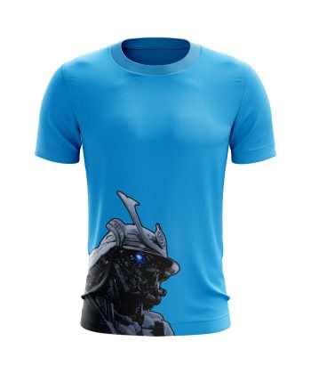 ronin samurai japanese digital graphic T Shirt sky blue