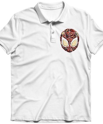 spiderman kid embroidered Polo shirt White