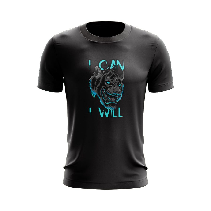 tiger motivational graphic T Shirt Black