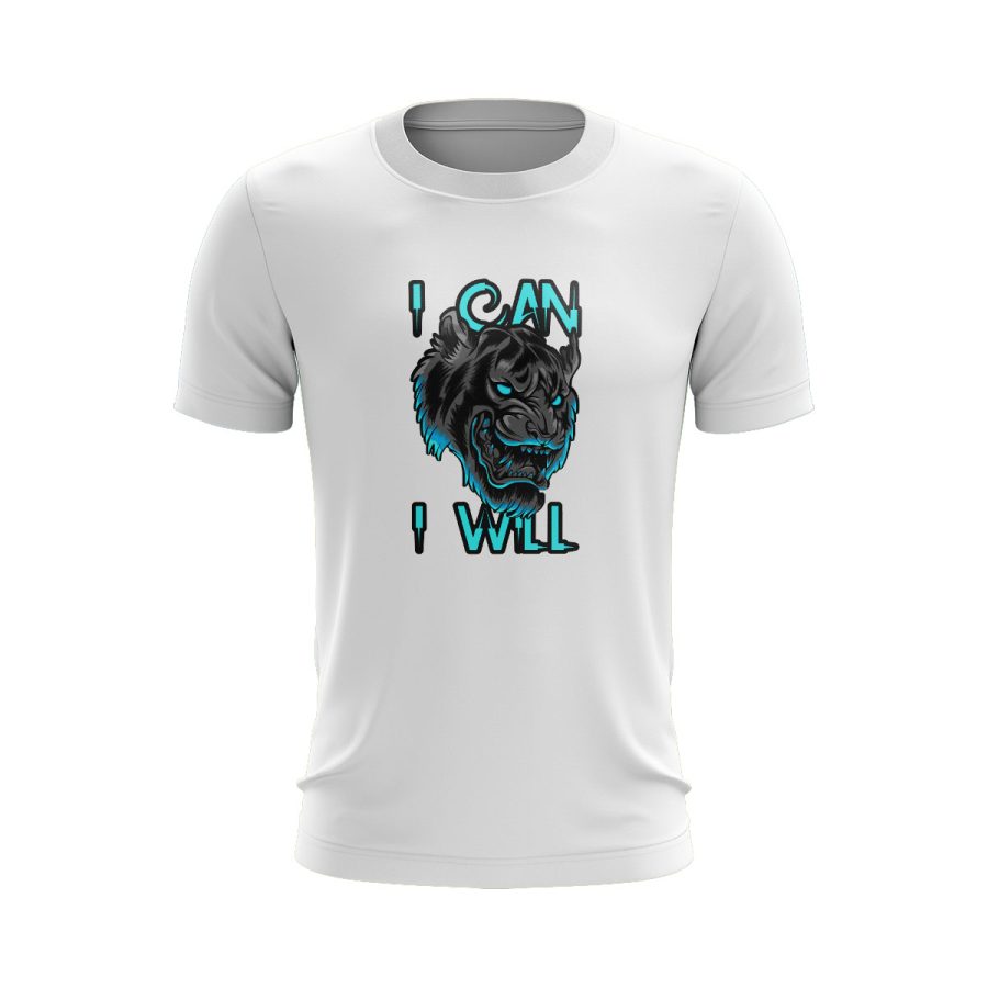 tiger motivational graphic T Shirt WHITE