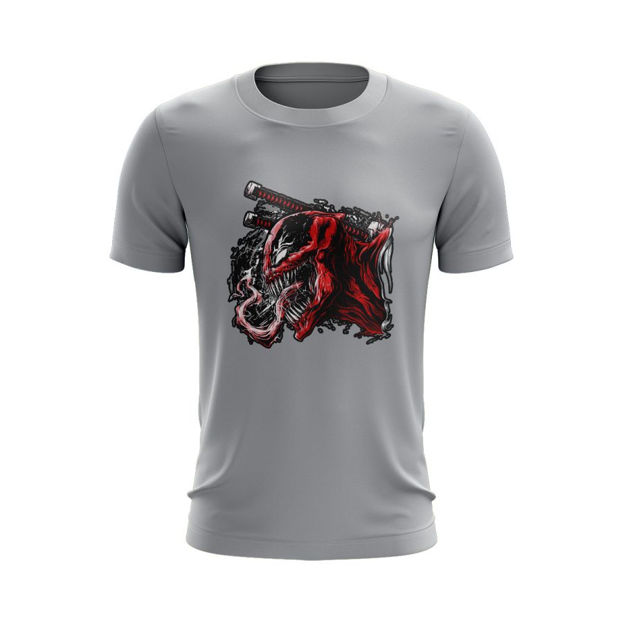 venom deadpool digital graphic T Shirt GREY