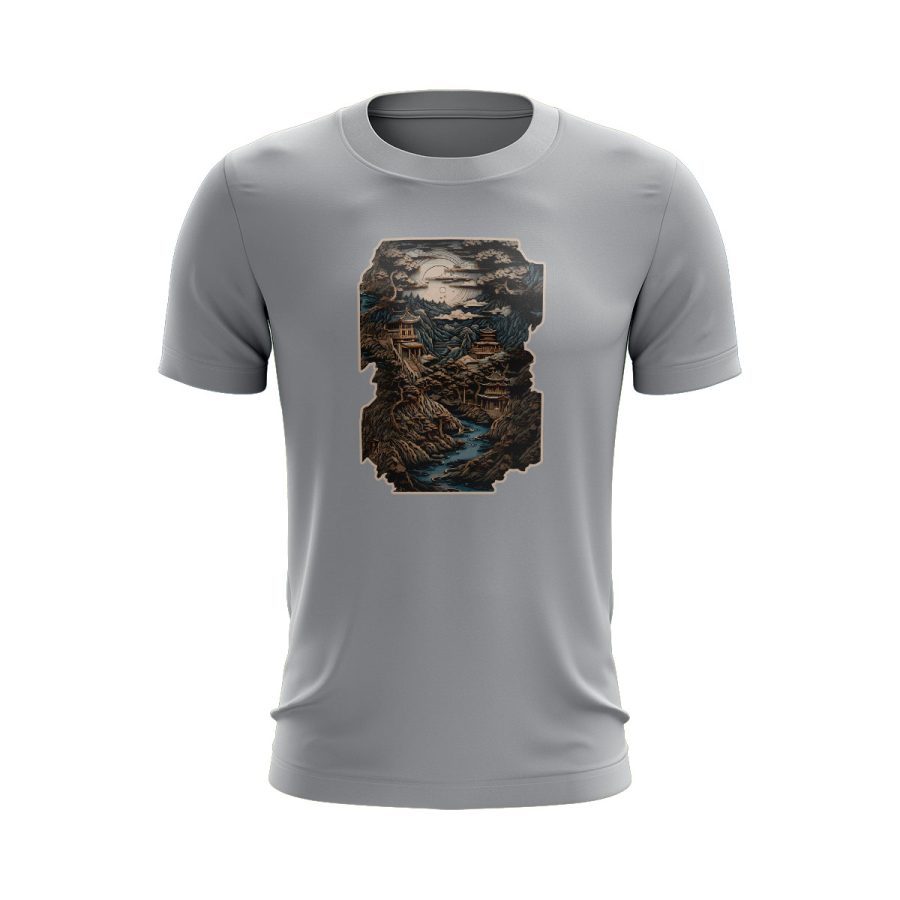 Japanese pop art Graphic T Shirt GREY