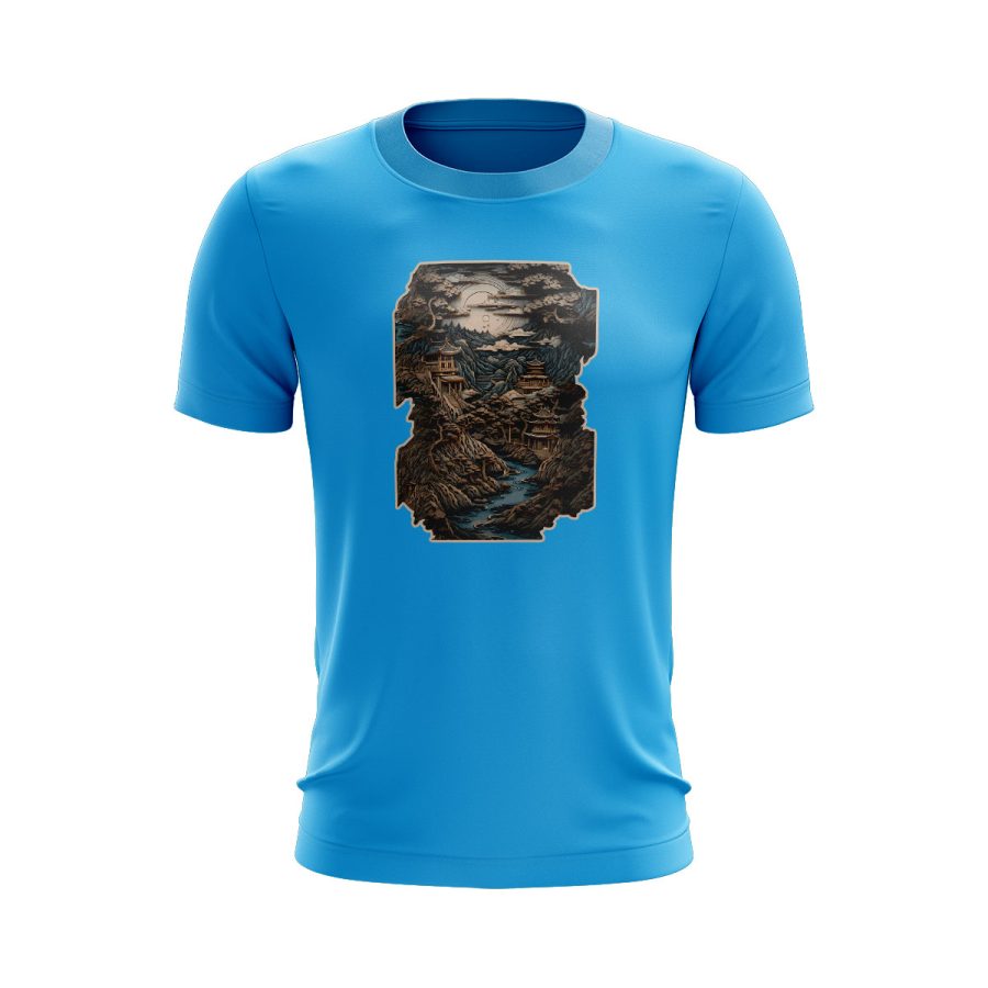 Japanese pop art Graphic T Shirt sky blue