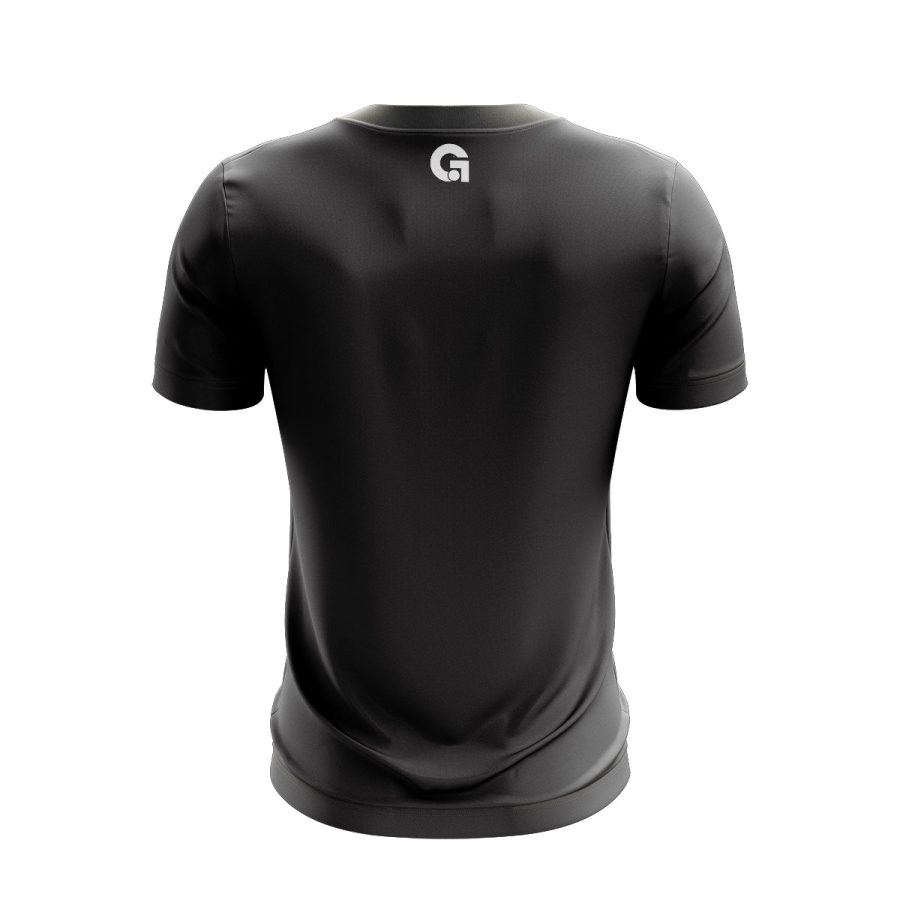 badminton digital graphic sports T Shirt Black back