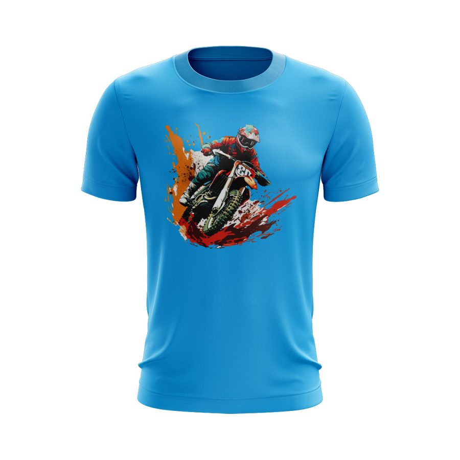 dirt track tail motor bike Graphic T Shirt sky blue