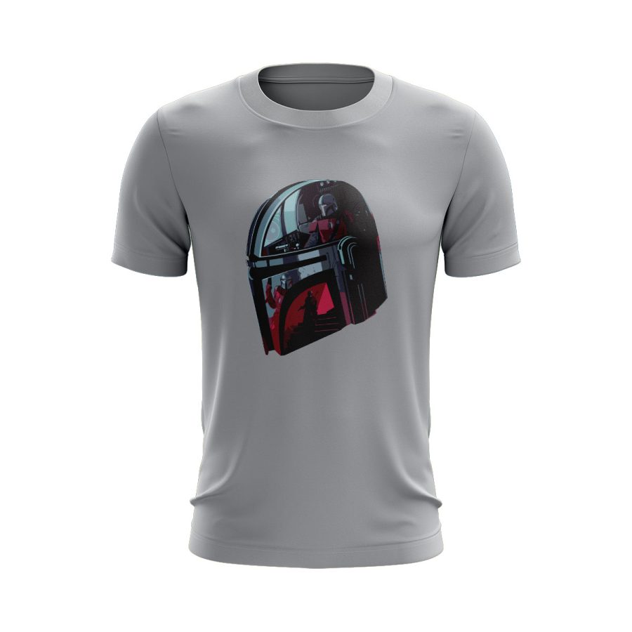 mandalorian helmet Graphic T Shirt GREY mandalorian helmet Graphic T Shirt GREY