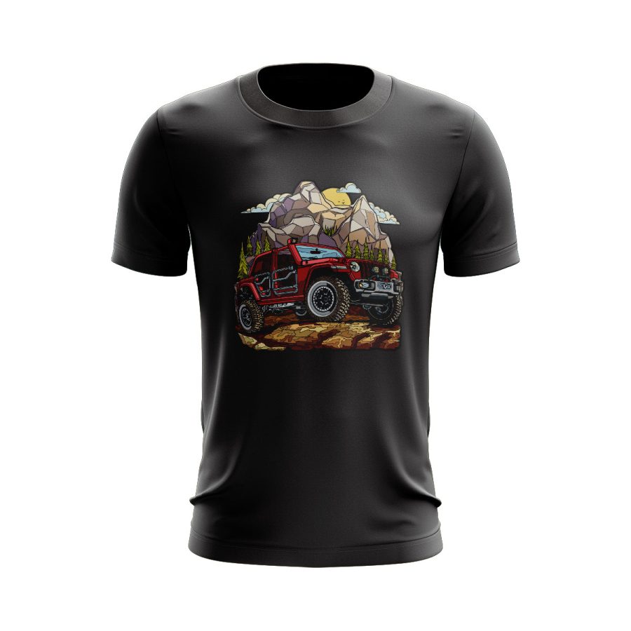 jeep wrangler offroad adventure graphic art anime t shirt