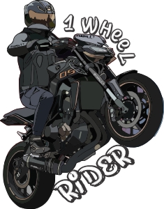 heavy bike wheelie rider graphic t shirt sticker