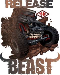 jeep offroad beast 4x4 surf fj40 graphic t shirt sticker