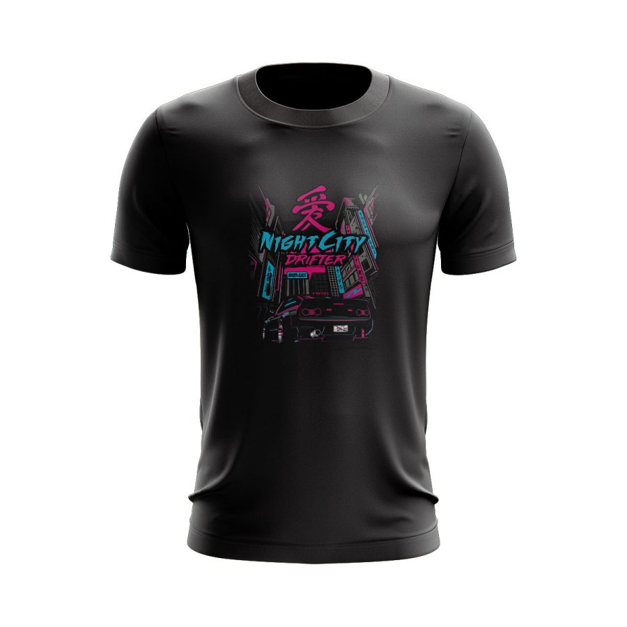 night city drifter drift graphic t shirt sticker