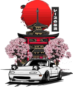 mazda rx7 japan drift machine graphic t shirt sticker