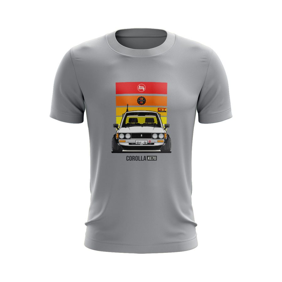 Unique digital sticker Graphic t shirt toyota corolla ke70 jdm modified drift machine pakistan graphic t shirt sticker