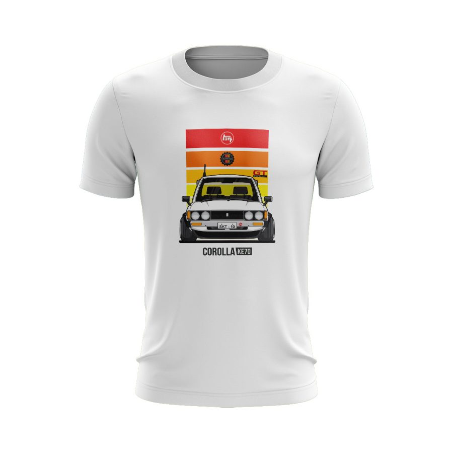 Unique digital sticker Graphic t shirt toyota corolla ke70 jdm modified drift machine pakistan graphic t shirt sticker
