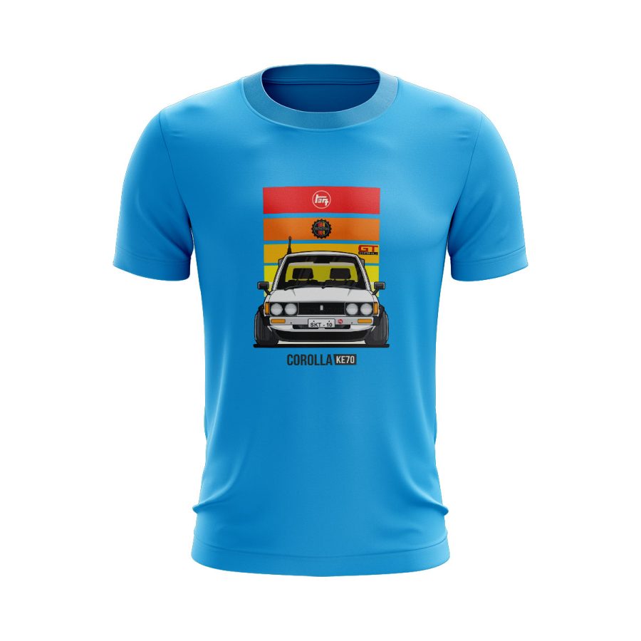 Unique digital sticker Graphic t shirt toyota corolla ke70 jdm modified drift machine pakistan graphic t shirt sticker
