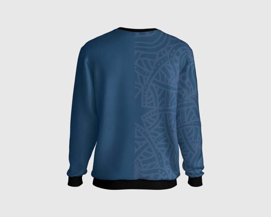 maori polynesian visual art tattoo sublimated sweatshirts pullover round neck fleece full sleeve sublimation all over print